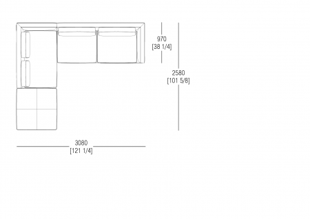 Composizione L. 3080 x P. 2580 mm