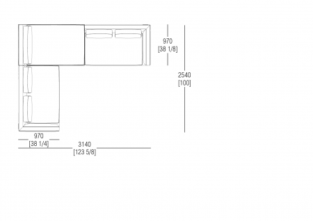 Composizione L. 3140 x P. 2540 mm