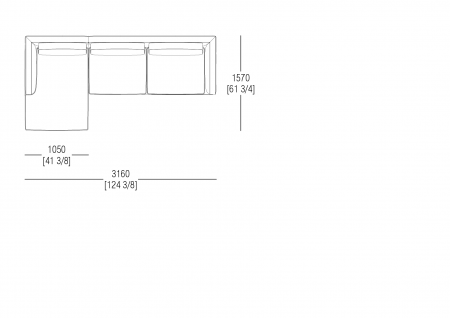 Composizione L. 3160 x P. 1570 mm