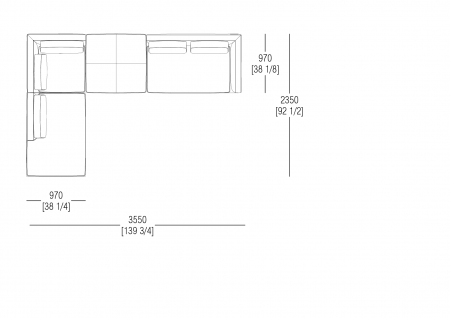 Composizione L. 3550 x P. 2350 mm