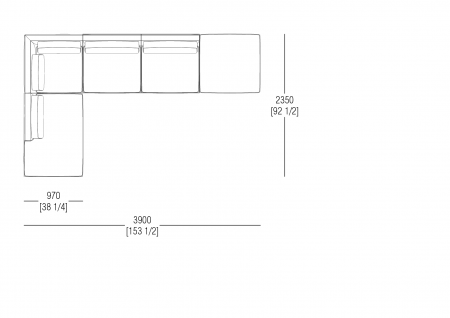 Composizione L. 3900 x P. 2350 mm