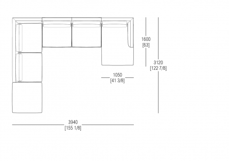 Composizione: L. 3940 x P. 3120 mm