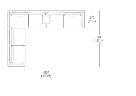 Composizione L. 4220 x P. 3080 mm