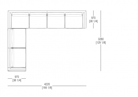 Composizione L.4220 x P. 3280 mm