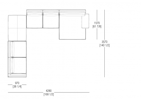 Composizione L. 4280 x P. 3290 mm