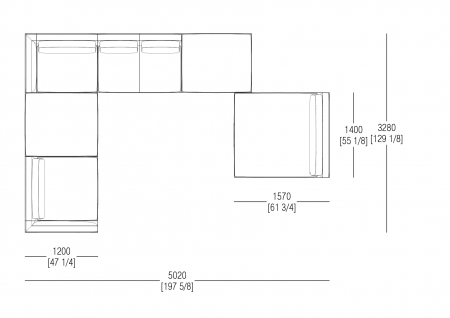 Composizione L. 5020 x P. 3280 mm