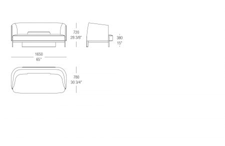 Sofa L. 1650 mm 