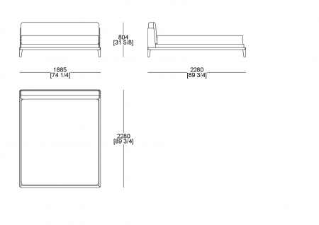 Letto (materasso L. 1800 x P. 2000 mm)