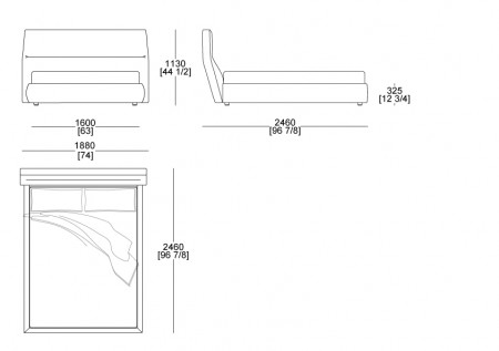 Letto (materasso L. 1600 x P. 2000 mm)