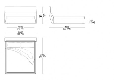 Bed (mattress W. 1800 x D. 2000 mm)