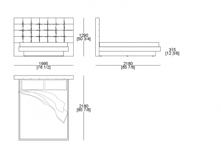 Letto rete alzabile (materasso L. 1600 x P. 2000 mm)