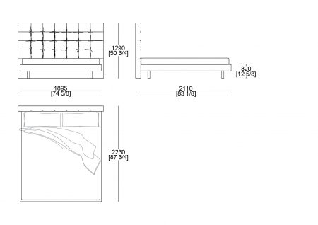 Letto (materasso L. 1800 x P. 2000 mm)