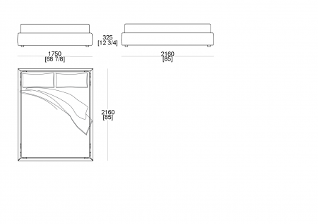 Bed (mattress W. 1600 x D. 2000 mm)