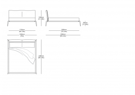 Letto rete fissa KS (materasso 1930 x 2020 mm)