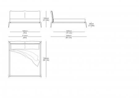 Letto rete fissa KS (materasso 1930 x 2020 mm)