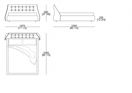 Bed (mattress W. 1600 x D. 2000 mm)