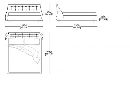 Bed (mattress W. 1800 x D. 2000 mm)