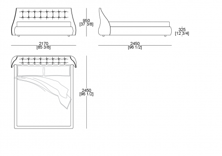 Bed (mattress W. 1800 x D. 2100 mm)