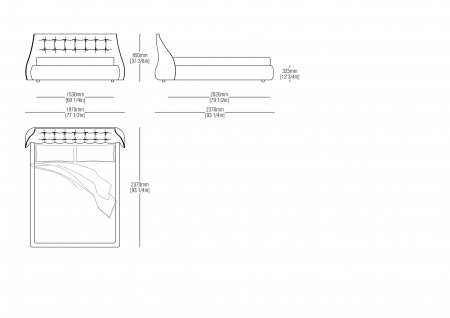 Fixed bedspring QS (mattress size 1530 x 2020 mm)