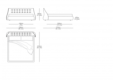 Fixed bedspring KS (mattress size 2300 x 2020 mm)