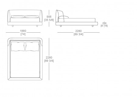 Fixed bedspring (mattress W. 1600 x D.2000 mm)