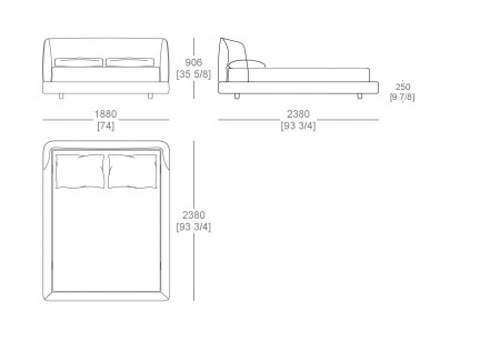 Fixed bedspring (mattress W. 1600 x D.2100 mm)