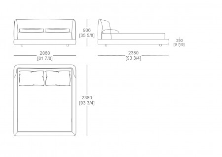 Fixed bedsping (mattress W. 1800 x D.2100 mm)