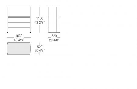 High sideboard - Glass top