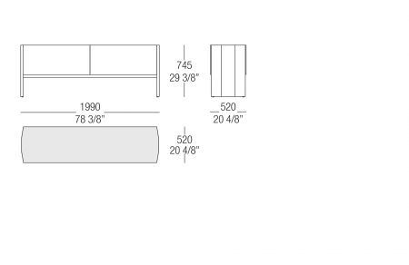 Low sideboard - Glass top