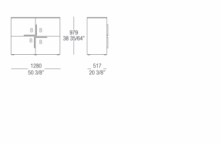 High sideboard L. 1280 mm