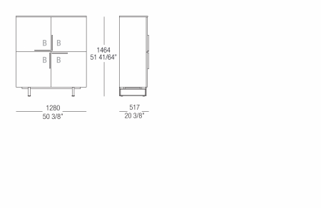 High sideboard L. 1280 mm