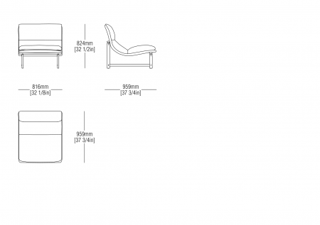 Armchair W. 824 x D. 816 mm