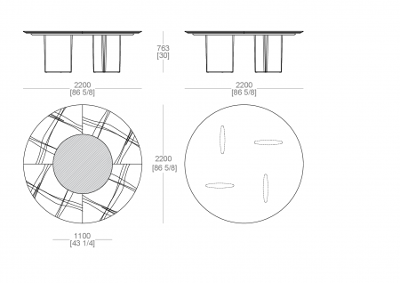 Round table with marble top