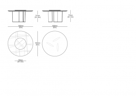 Round marble table W.1650 mm