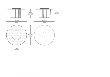 Wood round table W.1650 mm