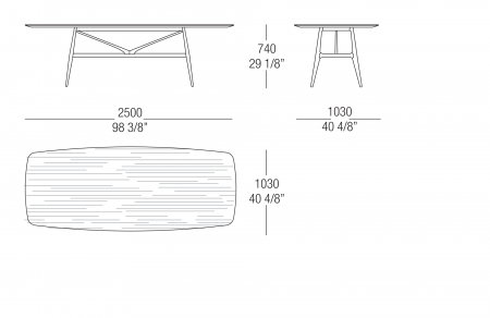 Fixed table with wood top