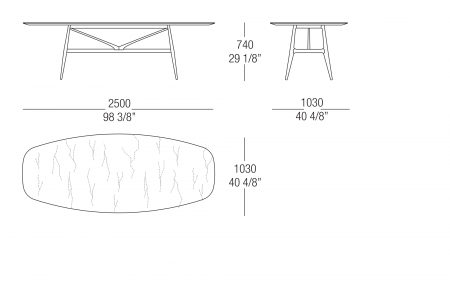 Fixed table with marble top