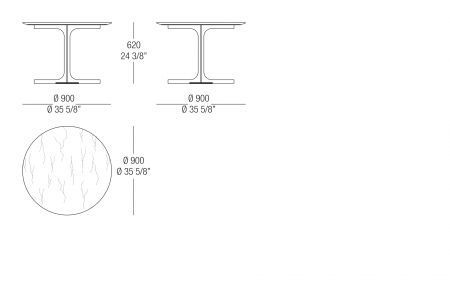 Round table with marble top