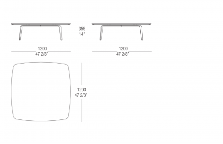 Tavolino L. 1200 mm piano laccato