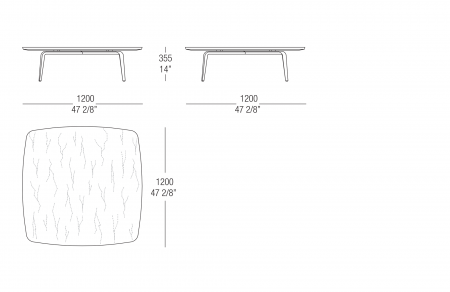 Tavolino L. 1200 piano marmo 