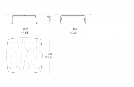 Small table W. 1200 marble top