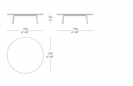 Small table Ø 1250 mm with lacquered top