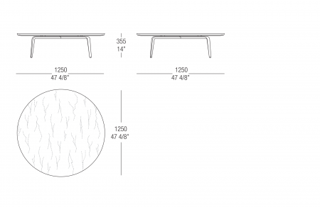 Small table Ø 1250 mm with marble top