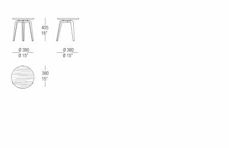 Tavolino Ø 380 mm piano essenza