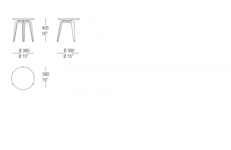 Small table Ø 380 mm with lacquered top