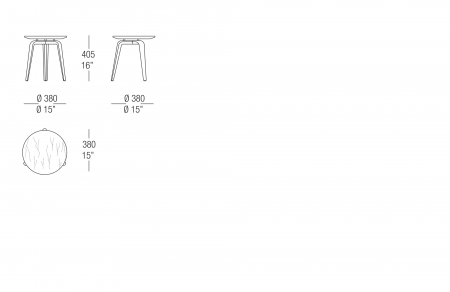 Small table Ø 380 mm with marble top