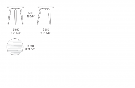 Small table Ø 550 mm with wood top