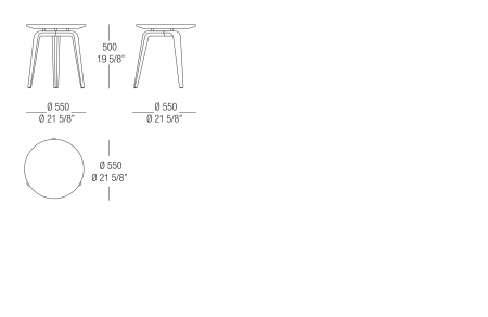 Small table Ø 550 mm with lacquered top