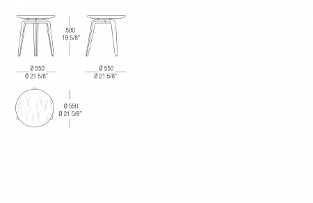 Small table Ø 550 mm with marble top