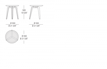 Small table Ø 550 mm with glass top